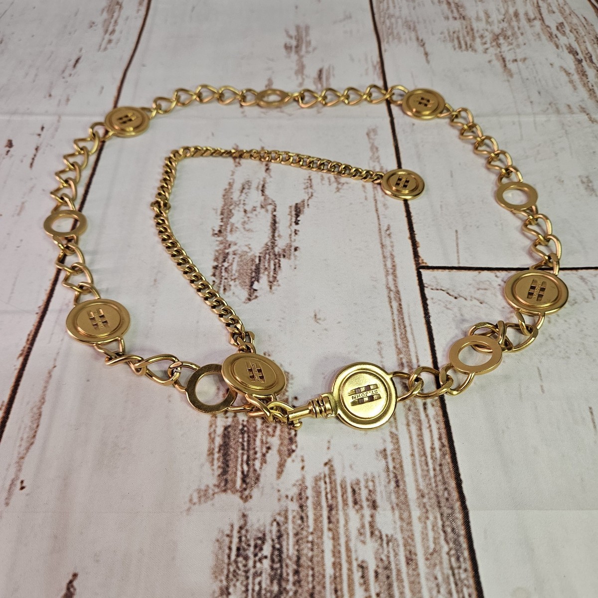 Beautiful Rare ST JOHN Designer Runway Button Style Layered 