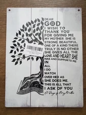 BRAND NEW! A Prayer For My Mother Wall Plaque Wood Sign 8x10 Inches