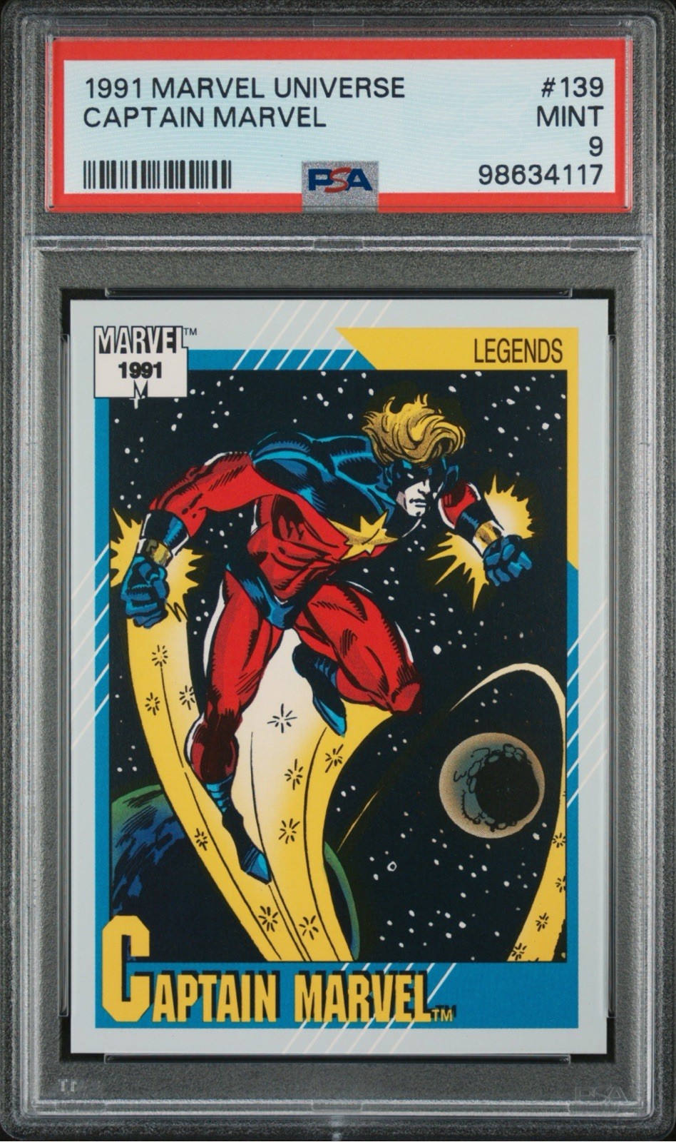 1991 Marvel Universe Captain Marvel #139 PSA 9 Mint