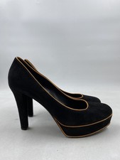 Gucci Black Suede Pump Heel W 9