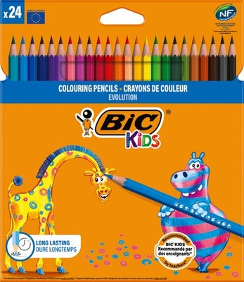 24 BIC KIDS Buntstifte Evolution ecolutions, 24er Kartonetui