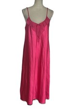 Women  s Pink Lingerie Slip Dress Nightgown Ruffles Chemise Sz L Romantic