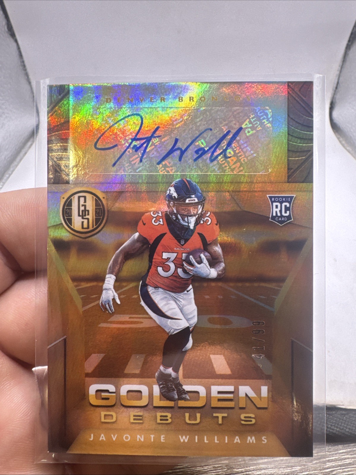 Javonte Williams Panini Gold Standard Golden Debuts Autographs #GDAJWI Base