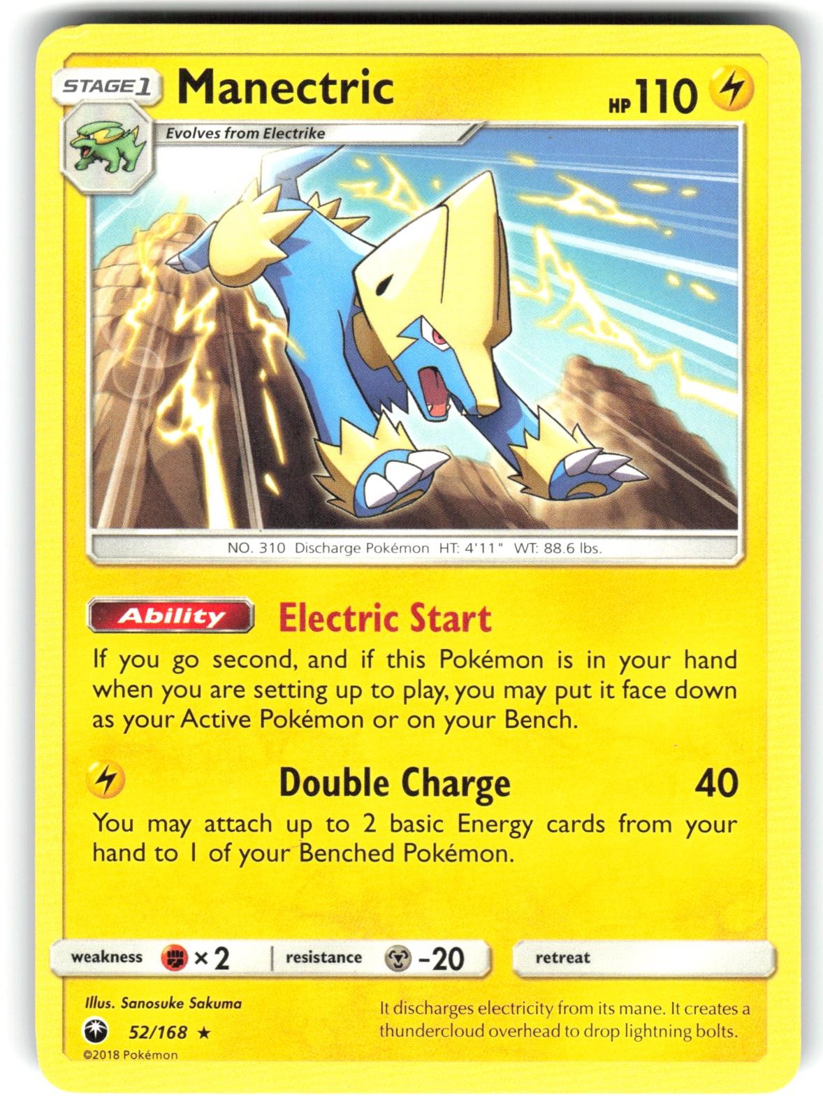 Manectric 52/168 Rare Celestial Storm Pokemon Lightly Played