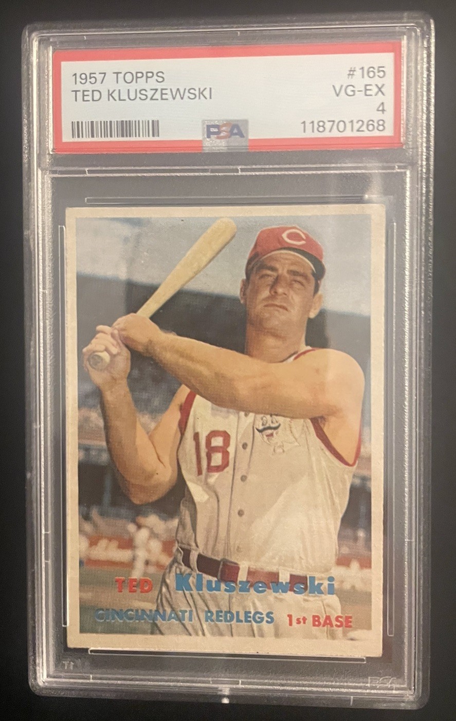1957 Topps Ted Kluszewski PSA 4 Cincinnati Redlegs #165