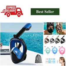 Full Face Snorkel Mask Anti-Fog Tempered Glass Diving Mask Kids Adults