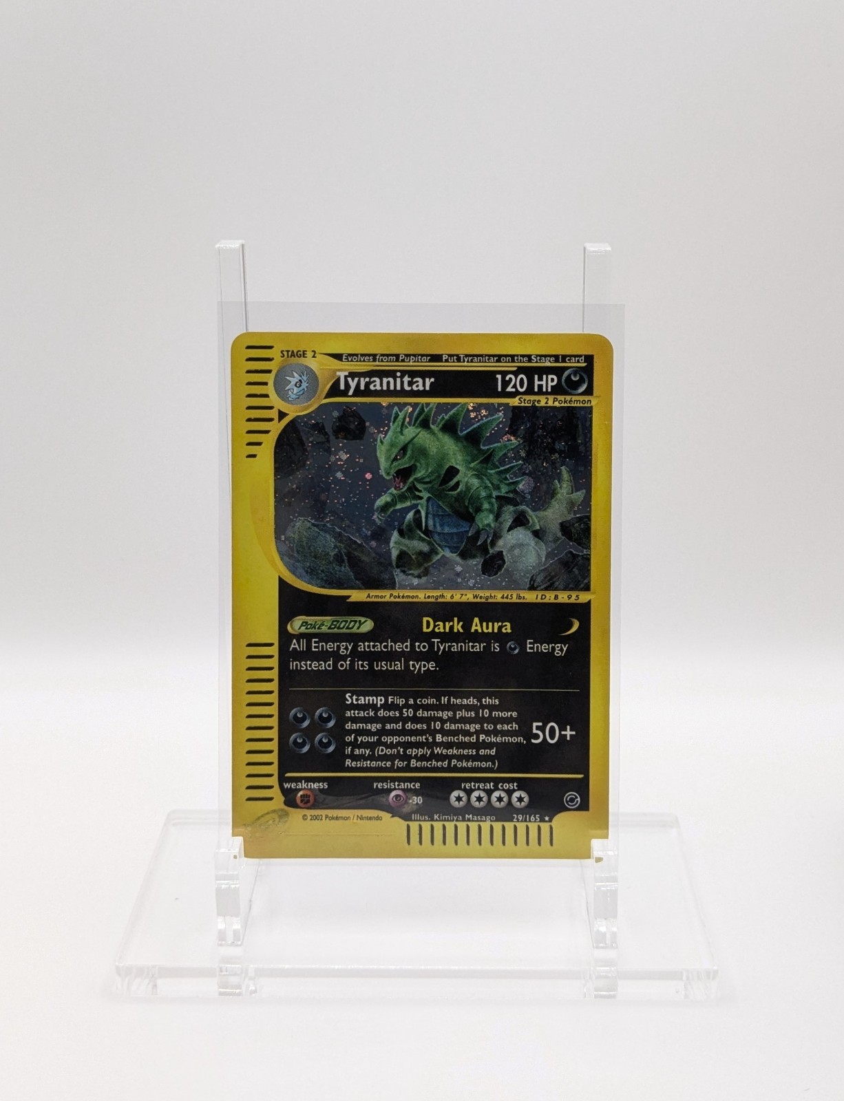 Pokemon EXPEDITION - #29/165 Tyranitar - ENG - Holo - SWIRL - LP/NM