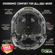 GREEN DEVIL Type 2 Vented Hard Hat Chin Strap Side Impact Class C