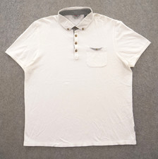 Ted Baker Polo Shirt Mens Extra Large White Short Sleeve Casual Button
