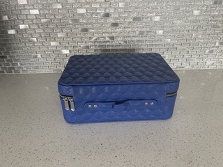 Custom Made Blue Leather Jewelry Box 5" High X 12" Tall X 8" Wide Beautiful NEW