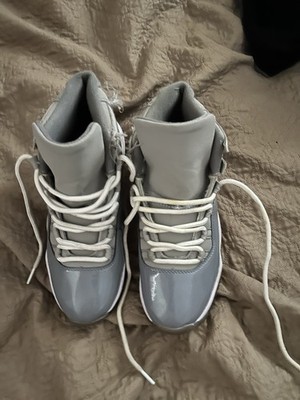 Jordan Air Jordan 11 Men s High Top Basketball Sneakers Gray Lace-Up Solid