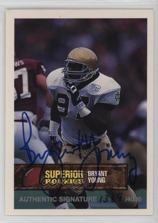 1994 Superior Rookies Auto 1369/4000 Bryant Young #49 Auto RC HOF 0u0k