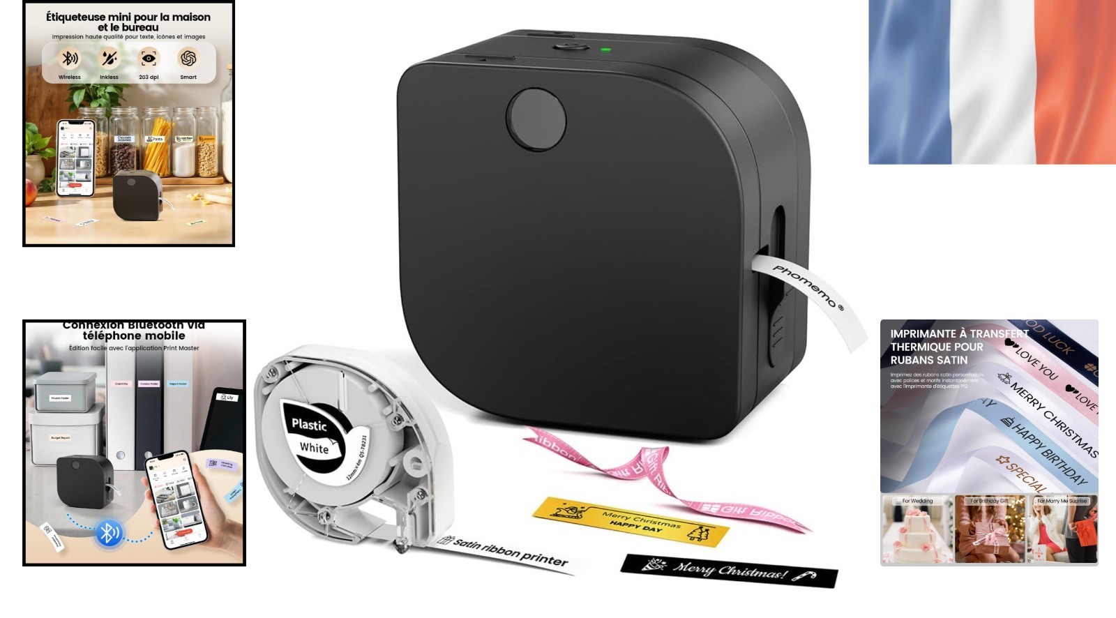 Phomemo P12 étiqueteuse portable Bluetooth ruban blanc pour organisation maison - 2