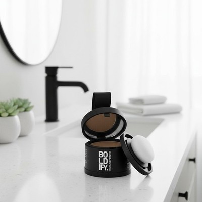 Light Brown Hairline Powder - 48-Hour Coverage for Thinning Hair, Compact Size
