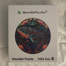 QuordlePuzzles Wooden Whale Puzzle X023 Multicolor Animal Theme Size S