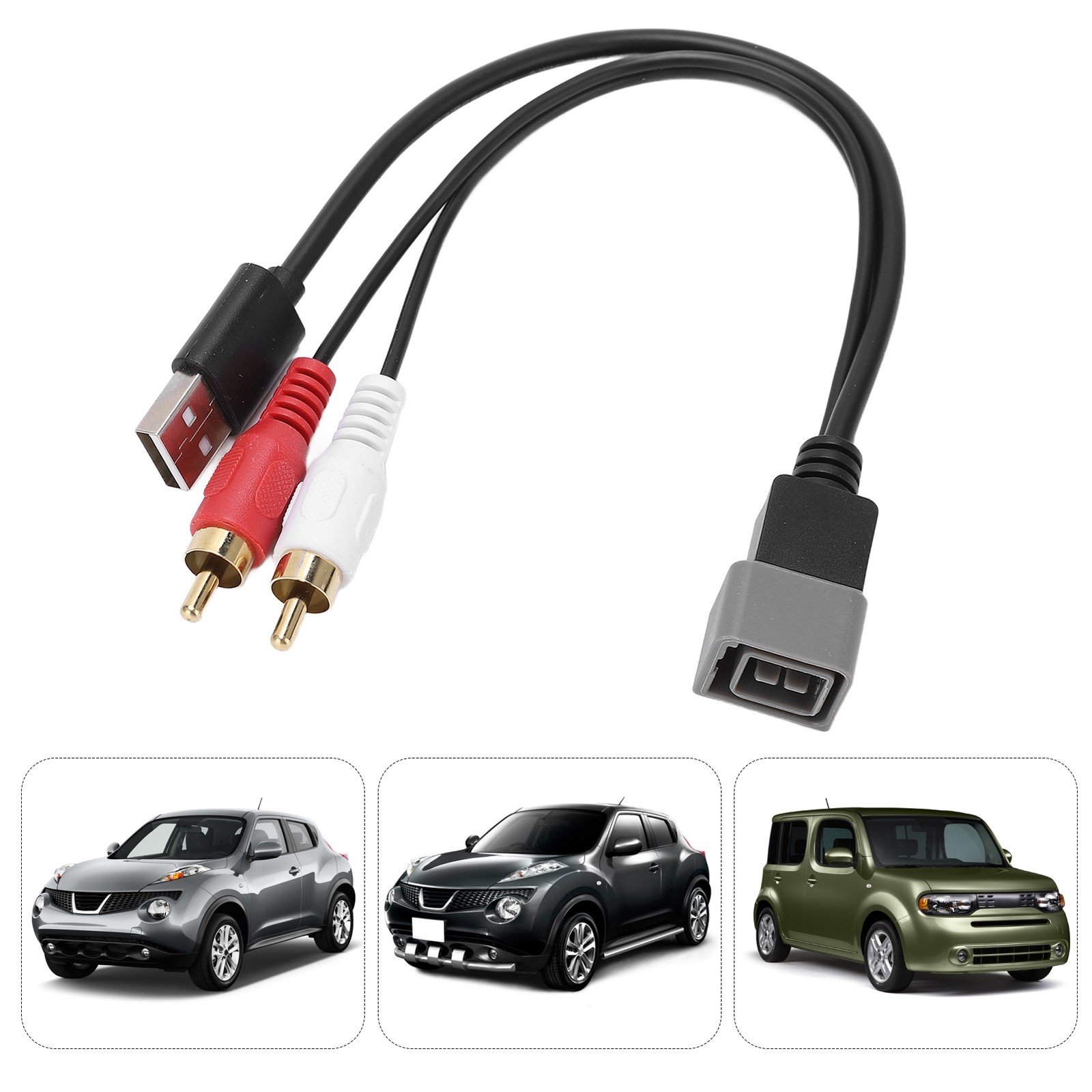 23cm/9.06in 8Pin Car Audio USB Adapter Cable For Cube Juke Versa