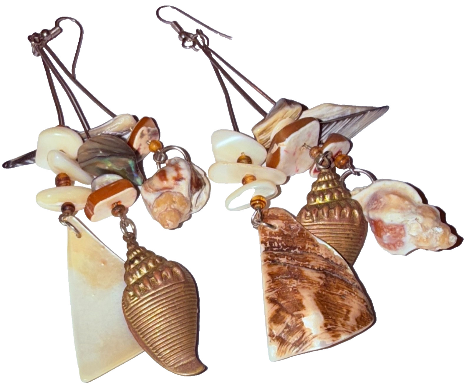 VINTAGE LARGE ARTISAN ASSORTED SHELL MODERNIST DA… - image 3