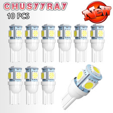 10 X Super White T10 168 W5w 2825 Led License Plate Interior Light Bulb 6000k