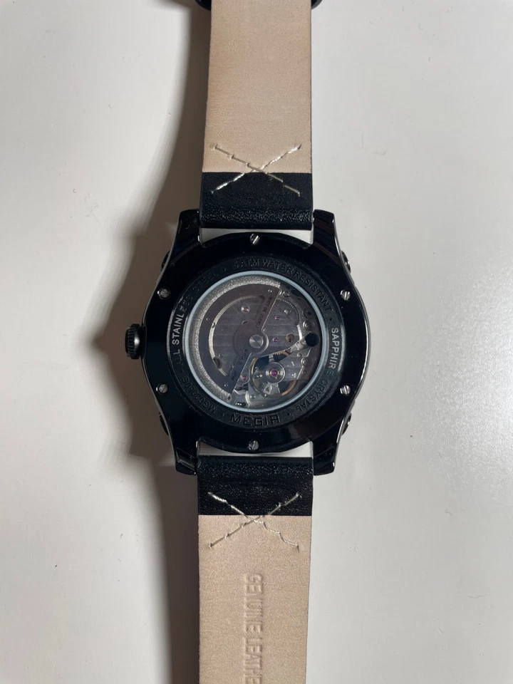 Reloj cronógrafo mecánico para hombre MEGIR 62050 movimiento cristal zafiro Foto 3 de 3