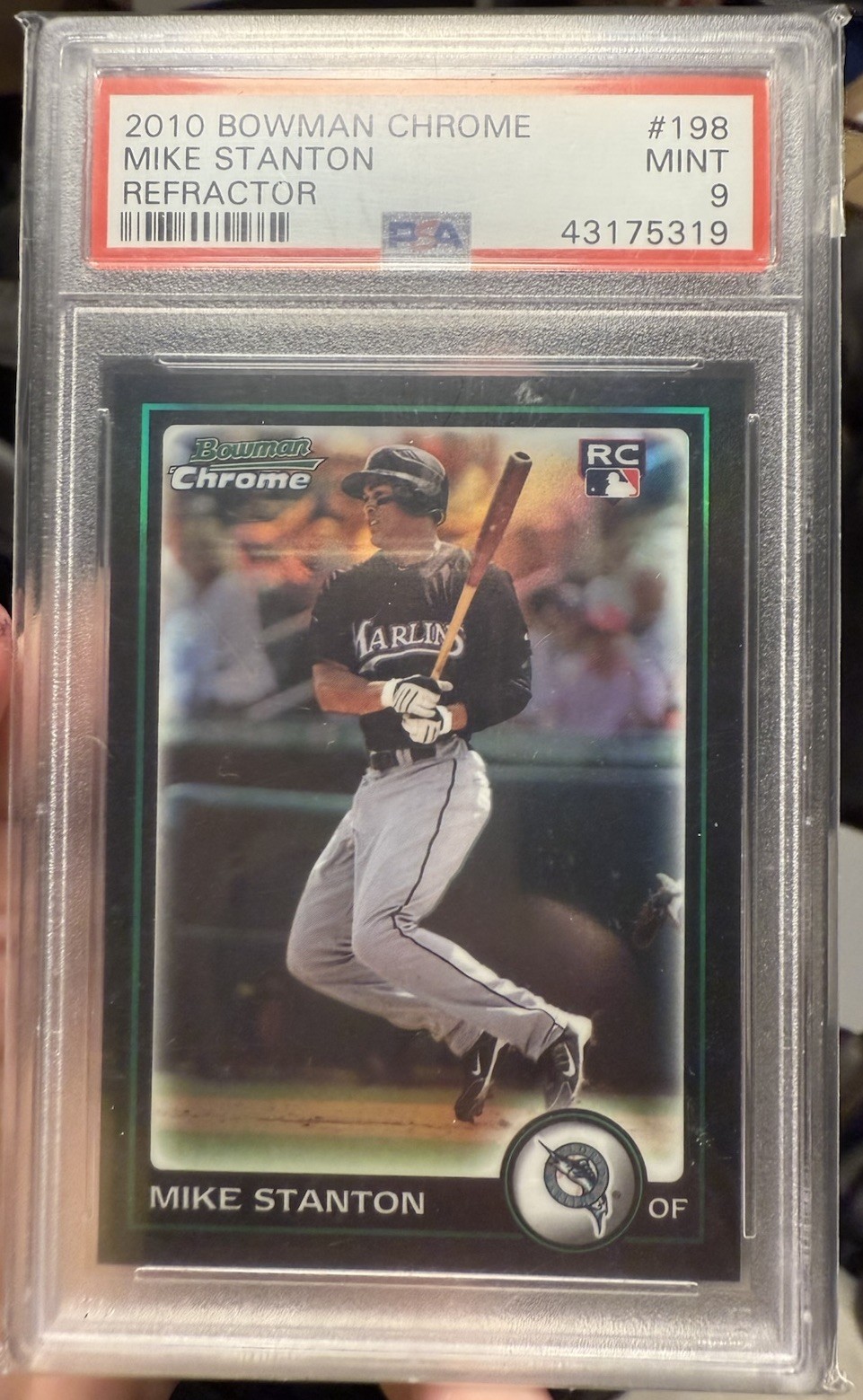 Mike Giancarlo Stanton Bowman Chrome 2010 Refractor #198 PSA 9