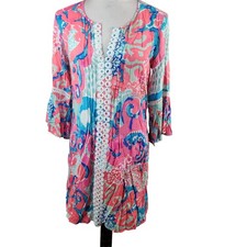 Lilly Pulitzer Dress Multicolor Tunic Beach Resort Swim Coverup Size Small