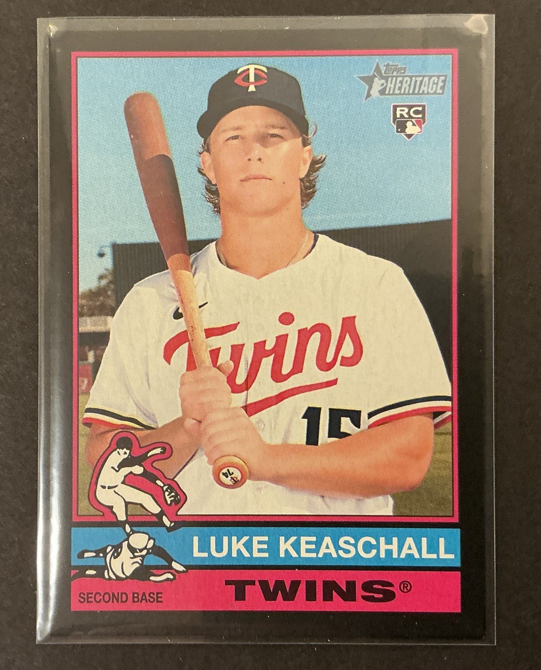 2025 Topps Heritage High #614 Luke Keaschall Twins RC SSP BLACK BORDER /50 Rare