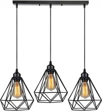 Image of LEDSone Vintage Retro 3 Way Ceiling Pendant Light Cluster Light Fitting Black D