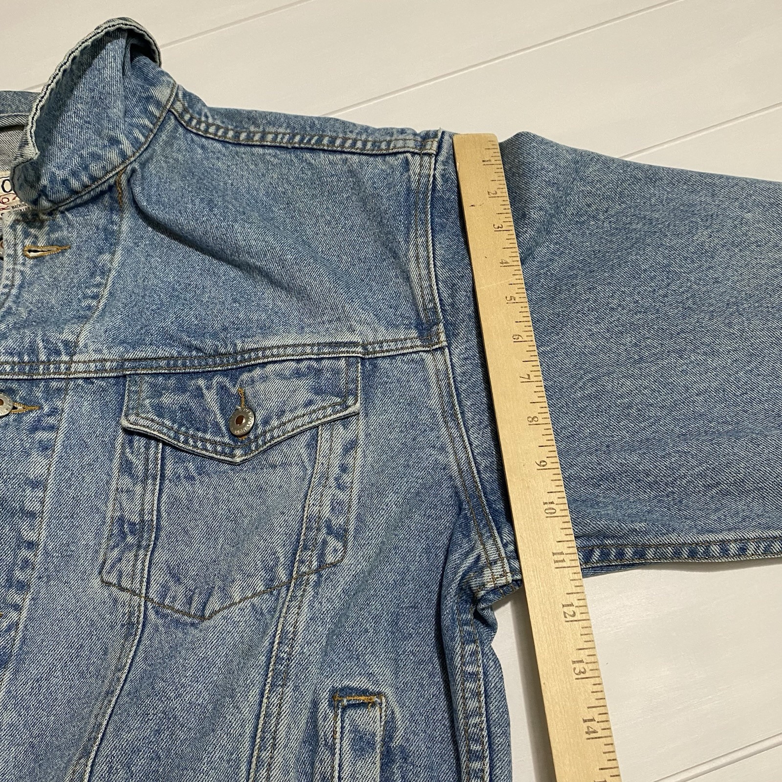 Vintage Old Navy Denim Jean Blue Trucker Jacket Classic Mens Size L Rare