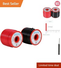 BNTECHGO 22 Gauge PVC 1007 Solid Electric Wire Red and Black Each 100 Ft 22 AWG
