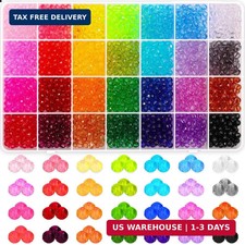 PAXCOO 1820Pcs Crystal Acrylic Beads Faceted Bicone Gem Beads for Jewelry Making