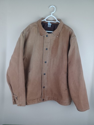 #ad Vintage TYCA USA Union Made Canvas Chore Jacket Mens Size XXL Crazy Fade $69.88