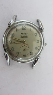 Montre Vintage HERMA TYPE Militaire , ne fonctionne pas . - Photo 1/4