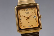 Montre Vintage [Near Mint] RADO 129.3311.2 Gold Tank 3P Diamond Quartz 28mm J...