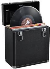 Vinyl Record Storage Box with Lock for 30 12-Inch Records - Water Resistant