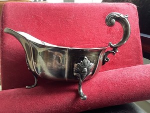 1930s Danish Sterling Silver sauce boat by Carl M. Cory and Johannes Siggaard