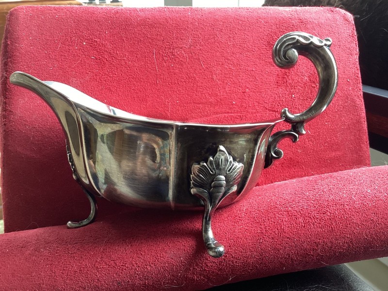 1930s Danish Sterling Silver sauce boat by Carl M. Cory and Johannes Siggaard