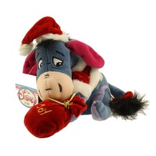 Disney Bean Bag Plush - SANTA EEYORE Winnie the Pooh  9 inch - Mint