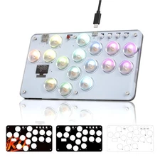 RK ROYAL KLUDGE T16C Arcade Stick 16 Keys with Custom RGB & Hot Swap, All-But...