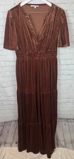 BALTIC BORN Size XL Artemis Velvet Maxi Dress Dark Spice Pullover Elastic Waist