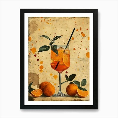 Aperol Spritz Kunstdruck 55 Kunstdruck gerahmt Wandbild Poster Leinwanddruck Bild