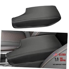 Car Center Console Armrest Cover for 2021 2022 2023 Black with black stitches