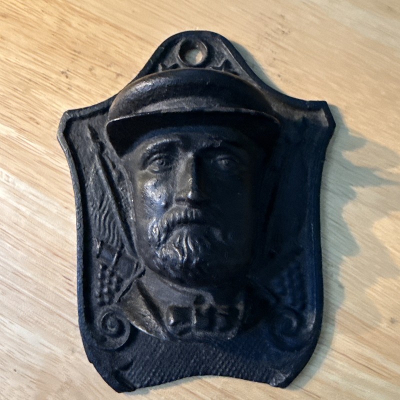 RARE  Ulysses S. Grant Antique Cast Iron Match Safe Holder-late 1800’s- Damaged
