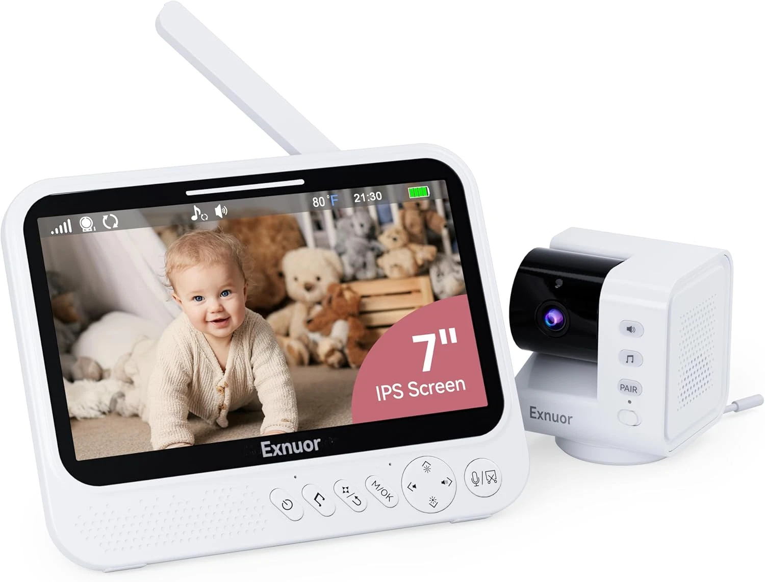 No Wifi Video Monitor with Camera & Audio, 7” Large Screen, Local-Only & Private