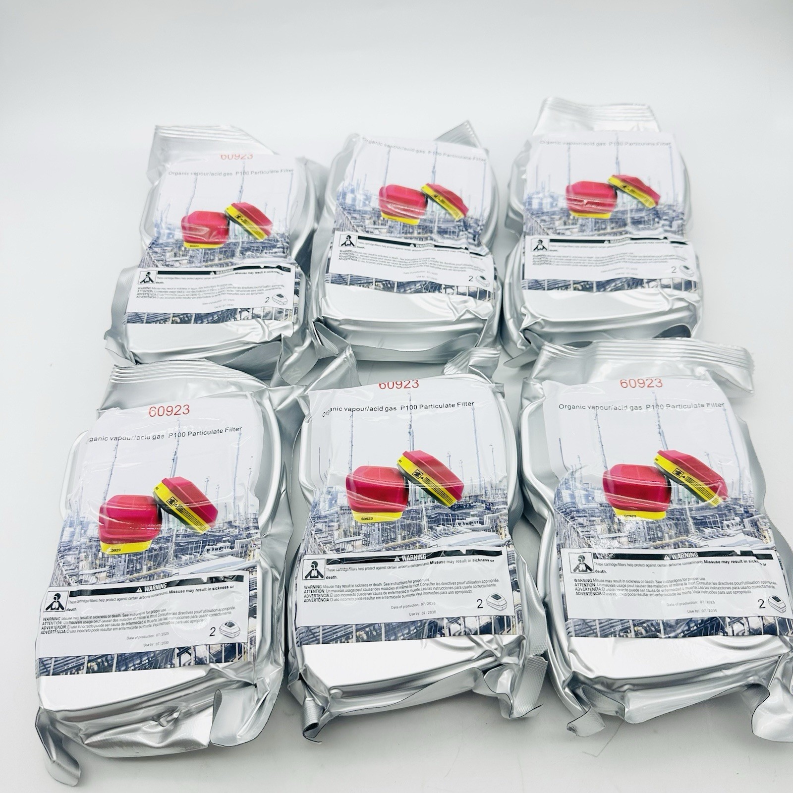 60923 Organic Vapor Acid Gas Respirator Cartridge Filter 6 Pair For 3M P100 7/30