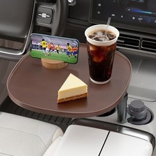 Car Tray Table Car Laptop Desk With 360 Rotation Phone Holder - Wooden Cup