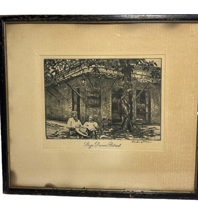 Vintage Artist Proof Etching Blanding Sloan''Stage Drivers Retreat'' (1931) Signed