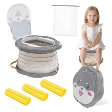Portable Potty for Kids, Portable Toddler Toilet Cute Puppy Design with Gray