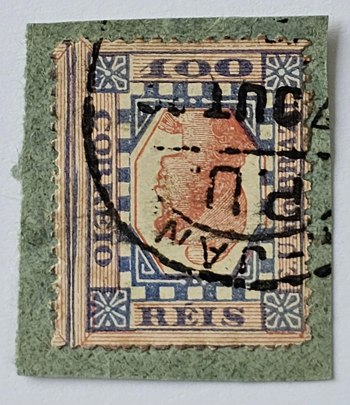 BRAZIL CLASSICS RARE 1899 INVERTED CENTRE SUPERB Used on Piece . Seldom Seen