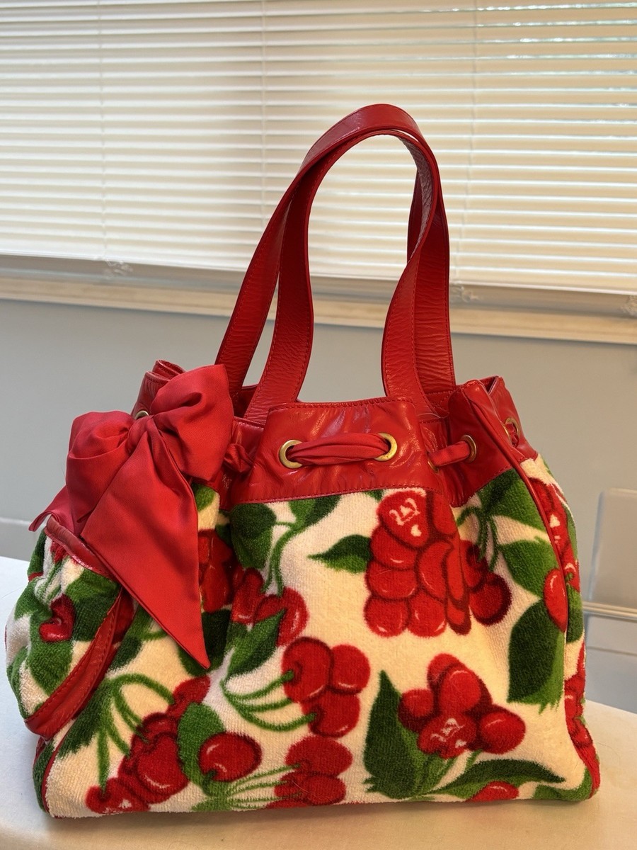 Miaページ juicy couture ハート、チェリー柄 ショルダー Juicy Couture Y2K Juicy Cherry Shoulder Bag Heart Charm Bow Red
