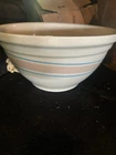 Vintage Mc Coy Blue And Pinking Stripe Bowl No. 14 Very Large Rare